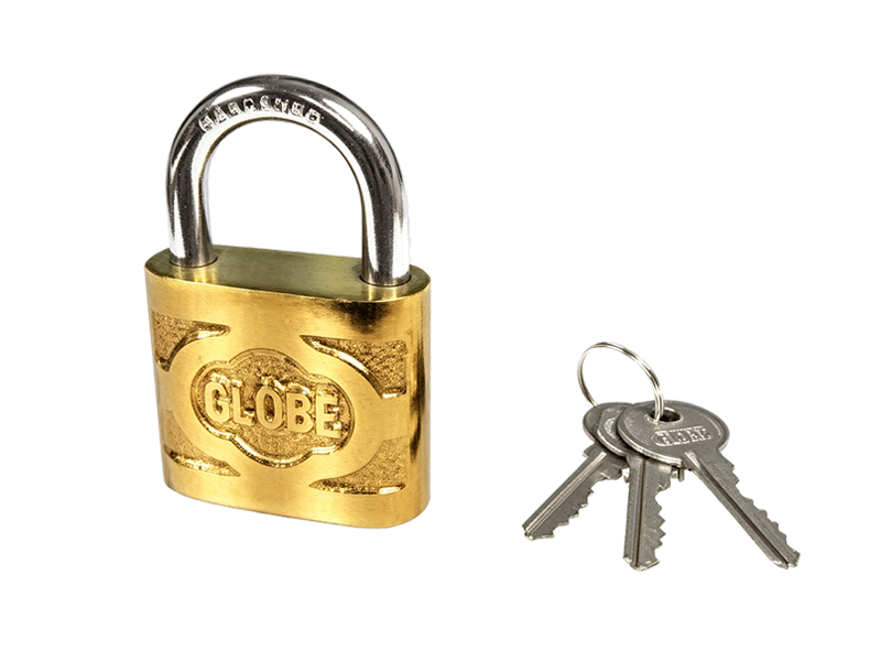 GLOBE Brand Brass Plated Iron Padlock